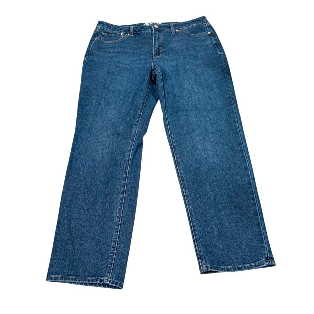 Seven7 Classic Blue Women's Jeans Straight Leg Medium Wash Size 14